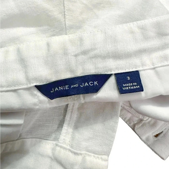 Janie & Jack | White Linen Cotton Shorts (3) - Picture 4 of 5
